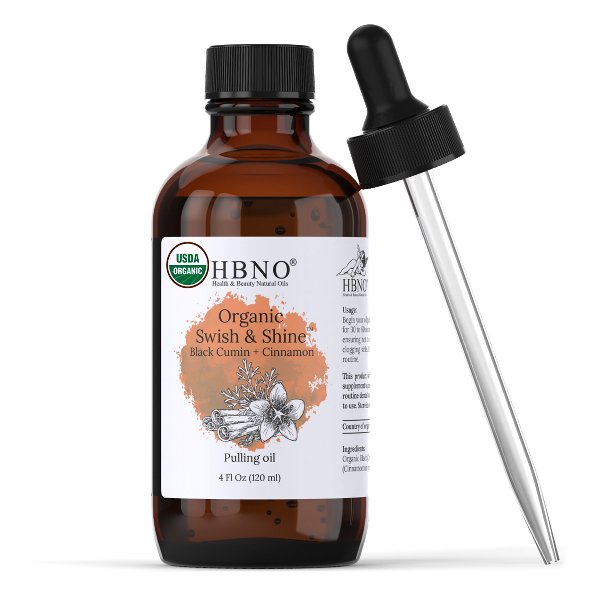 Organic Swish & Shine Black Cumin + Cinnamon Pulling Oil