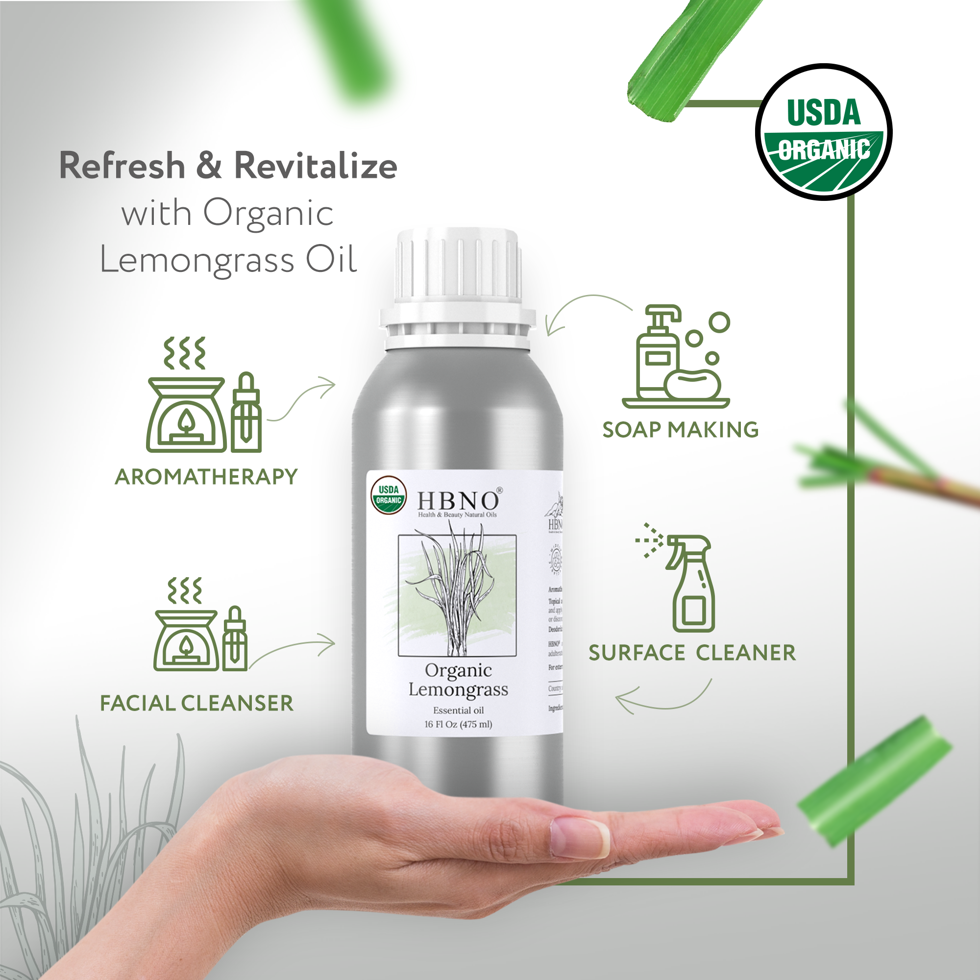 Organic Lemongrass Essential Oil