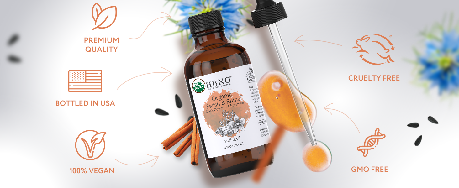 Organic Swish & Shine Black Cumin + Cinnamon