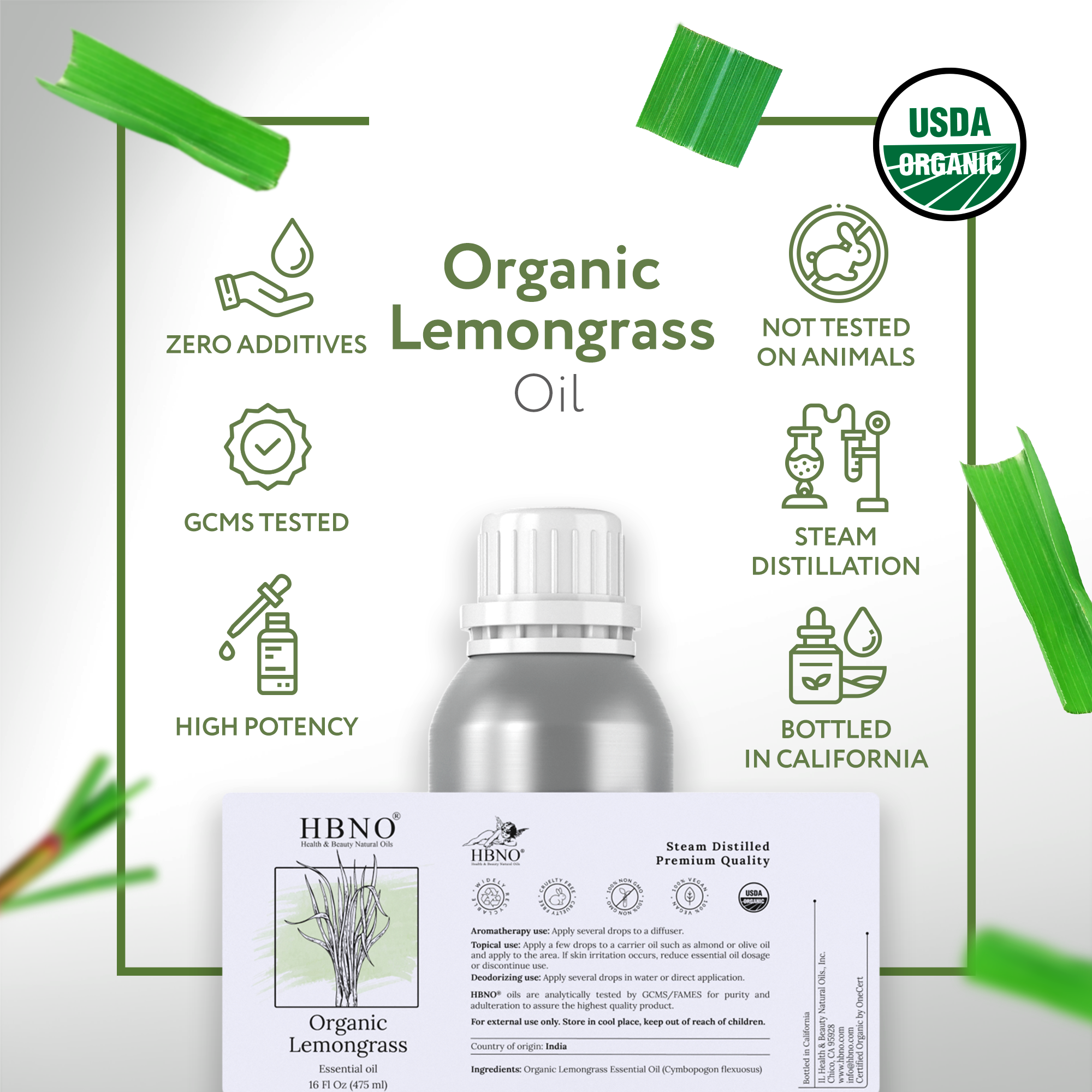 Organic Lemongrass Essential Oil