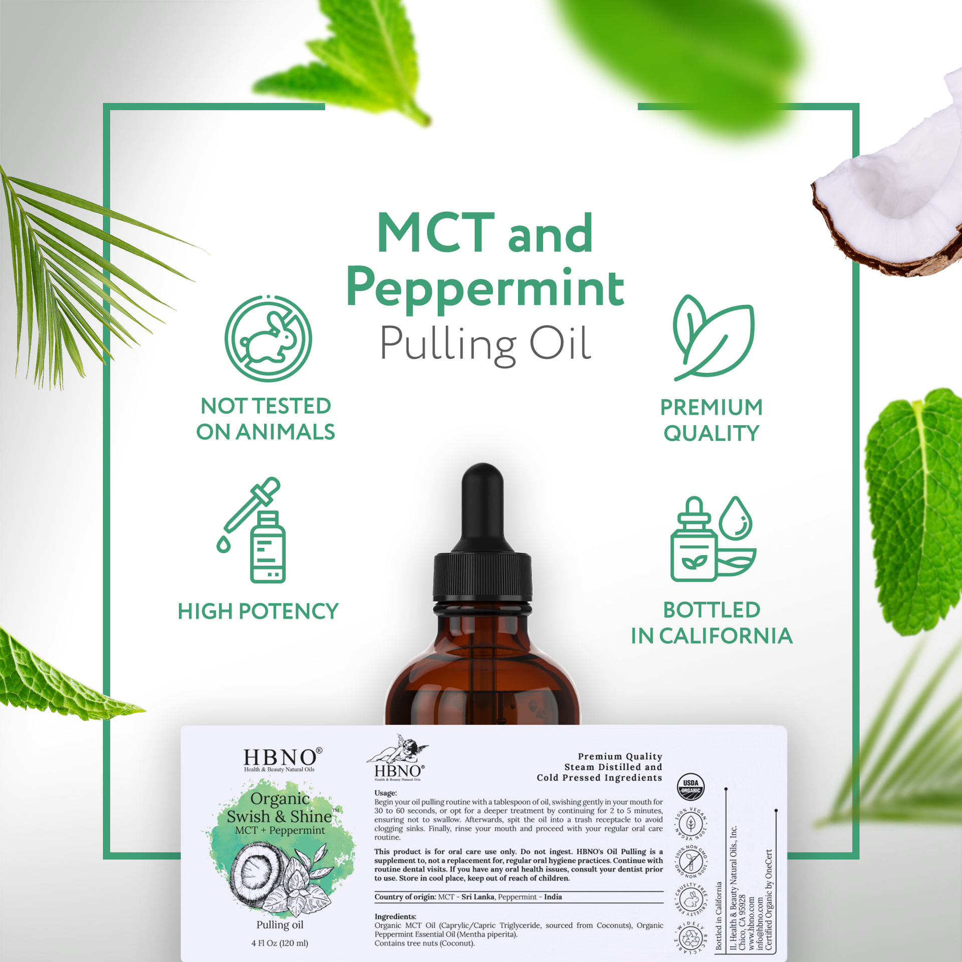 Organic Swish & Shine Coconut MCT + Peppermint