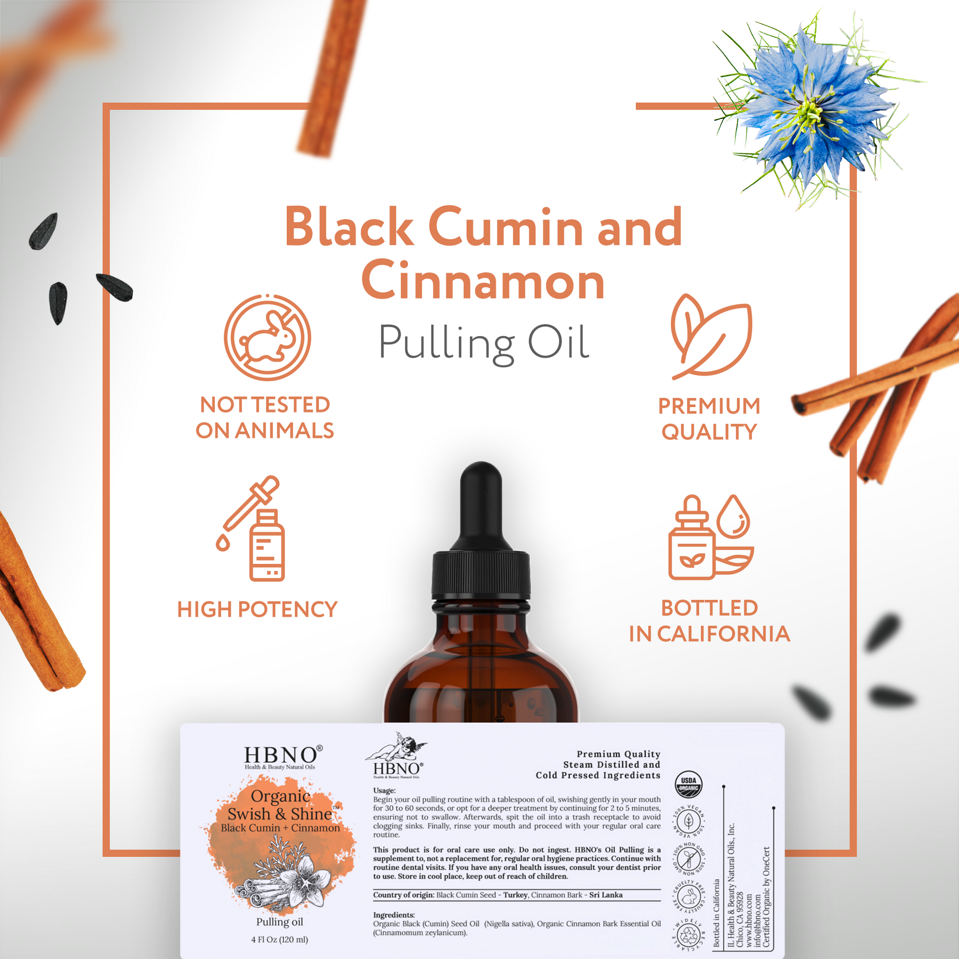 Organic Swish & Shine Black Cumin + Cinnamon
