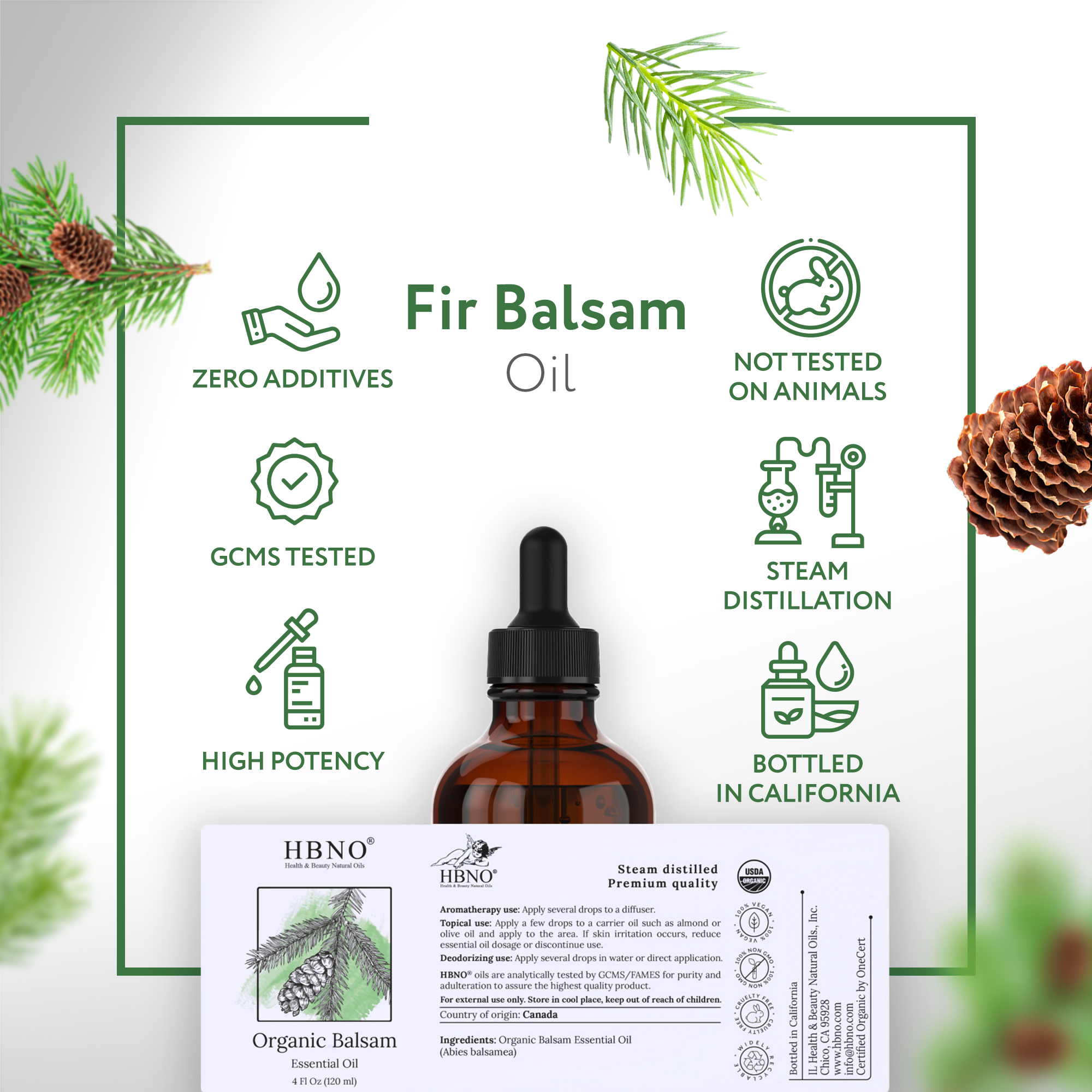 Balsam Fir Leaf Essential Oil Organic