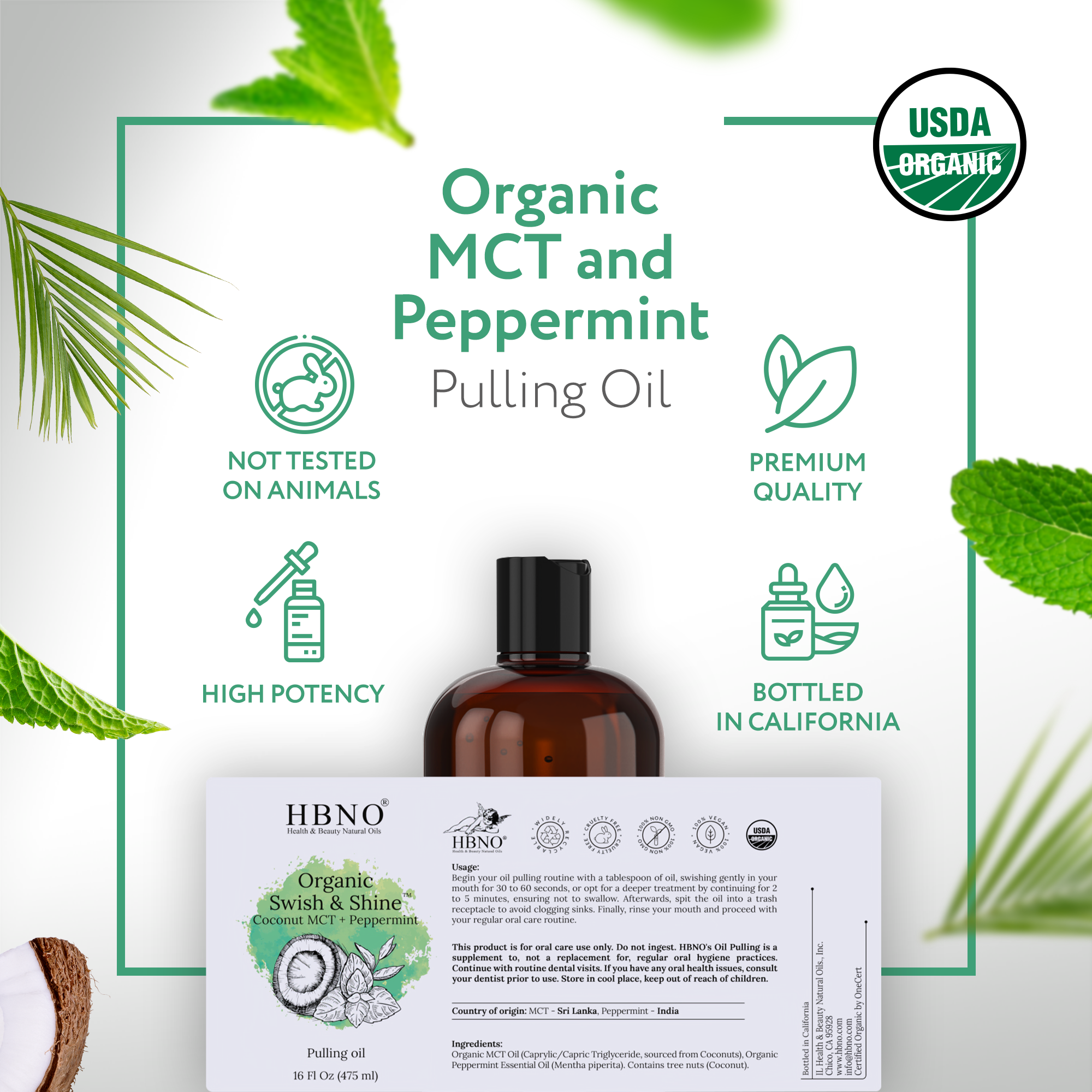 Organic Swish & Shine Coconut MCT + Peppermint