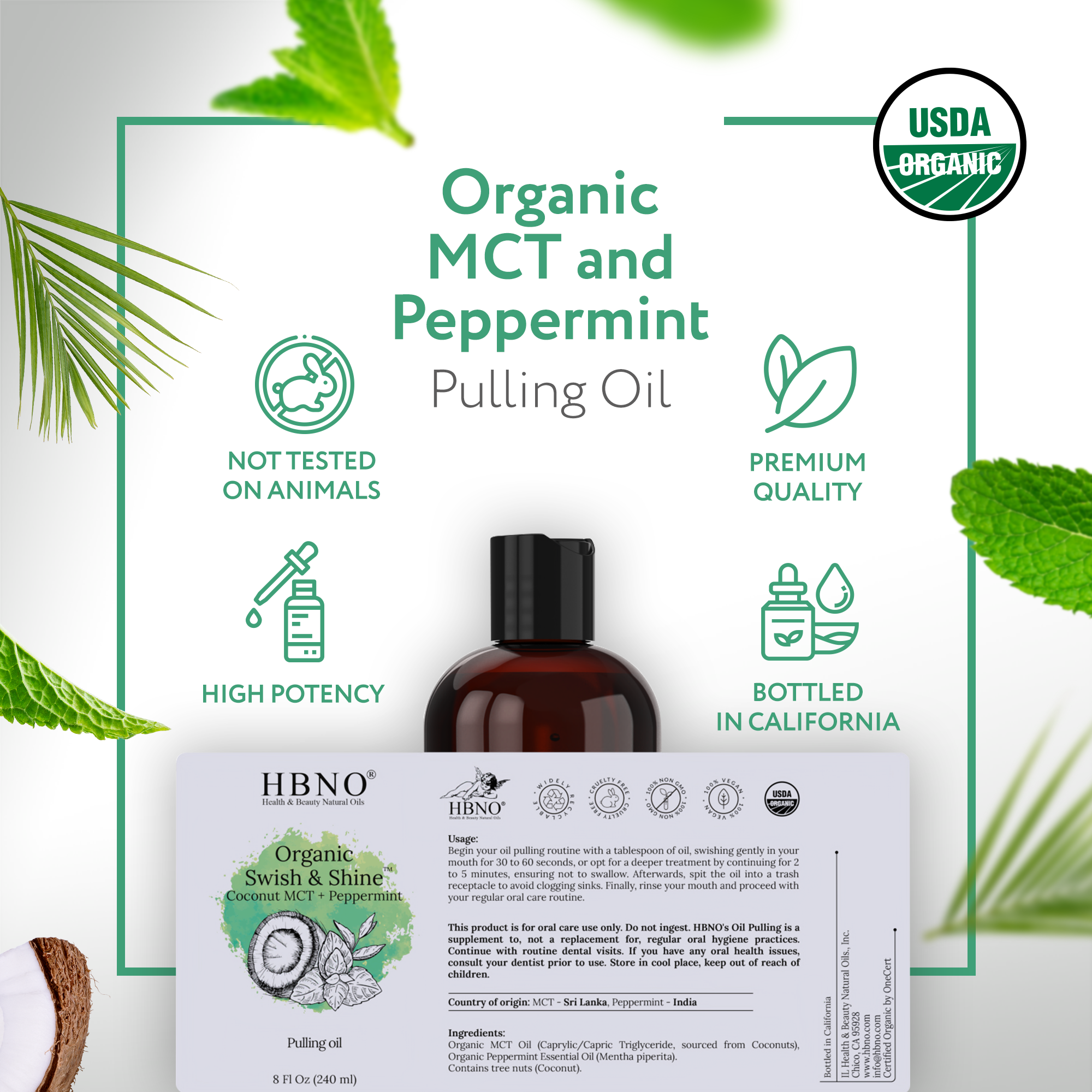 Organic Swish & Shine Coconut MCT + Peppermint