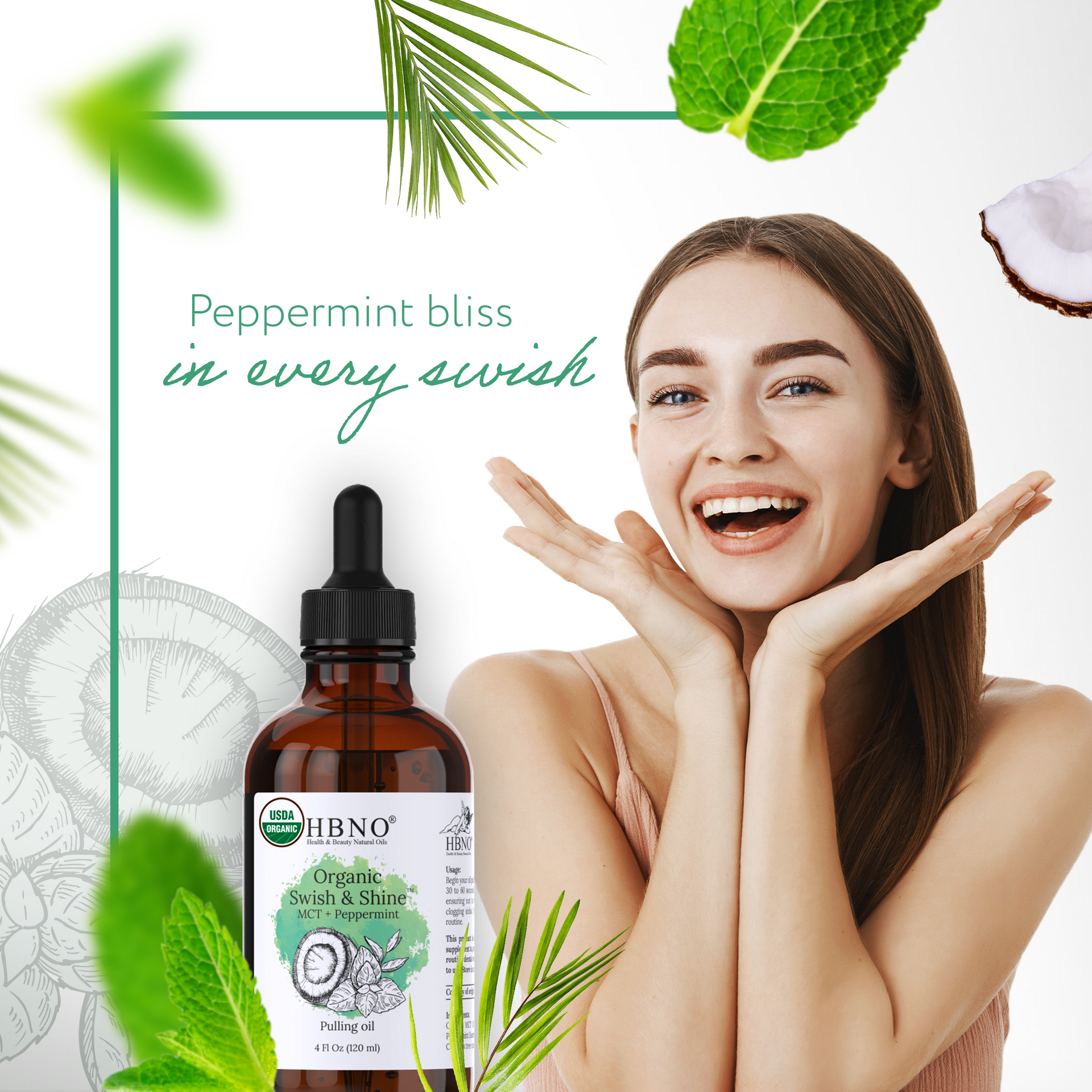 Organic Swish & Shine Coconut MCT + Peppermint