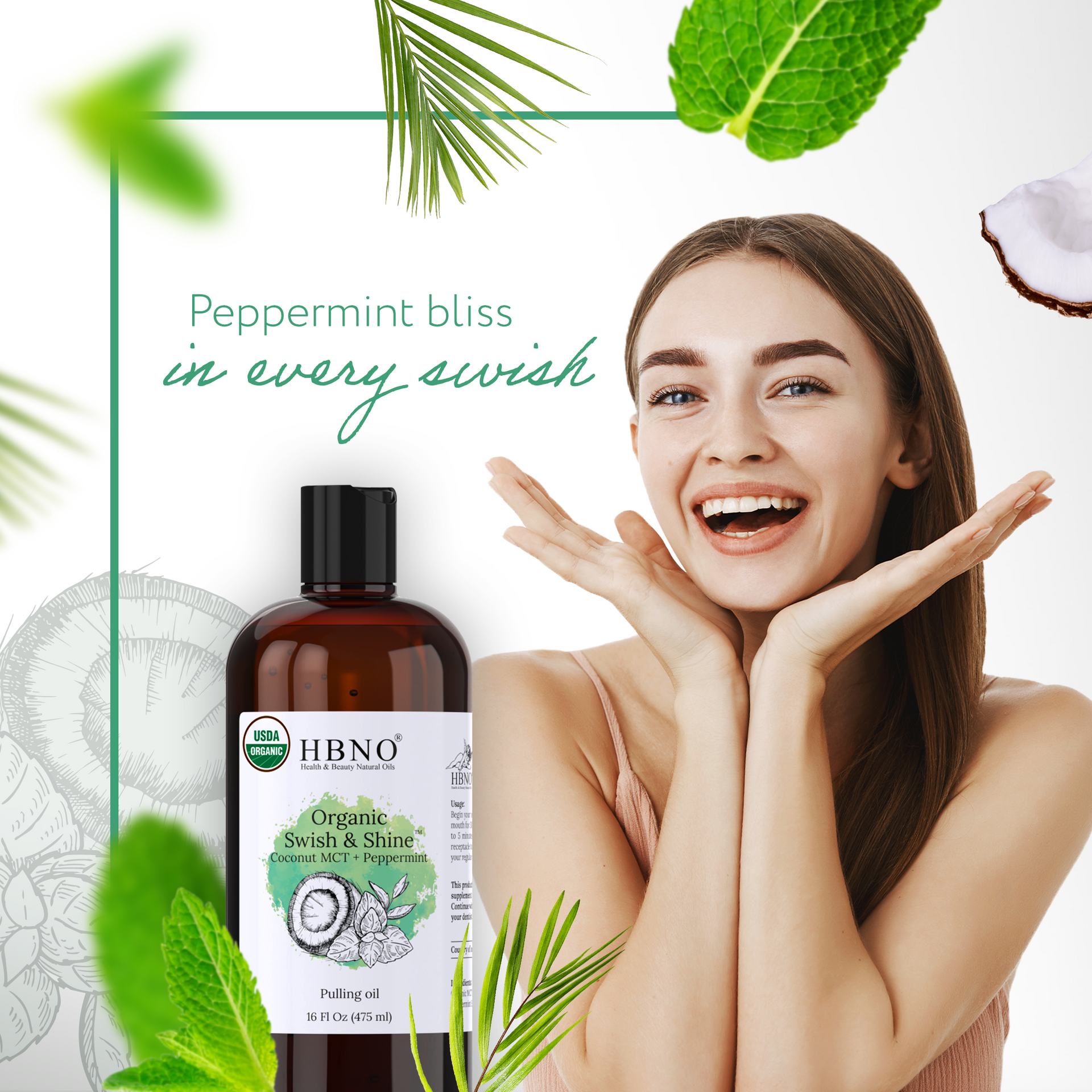 Organic Swish & Shine Coconut MCT + Peppermint