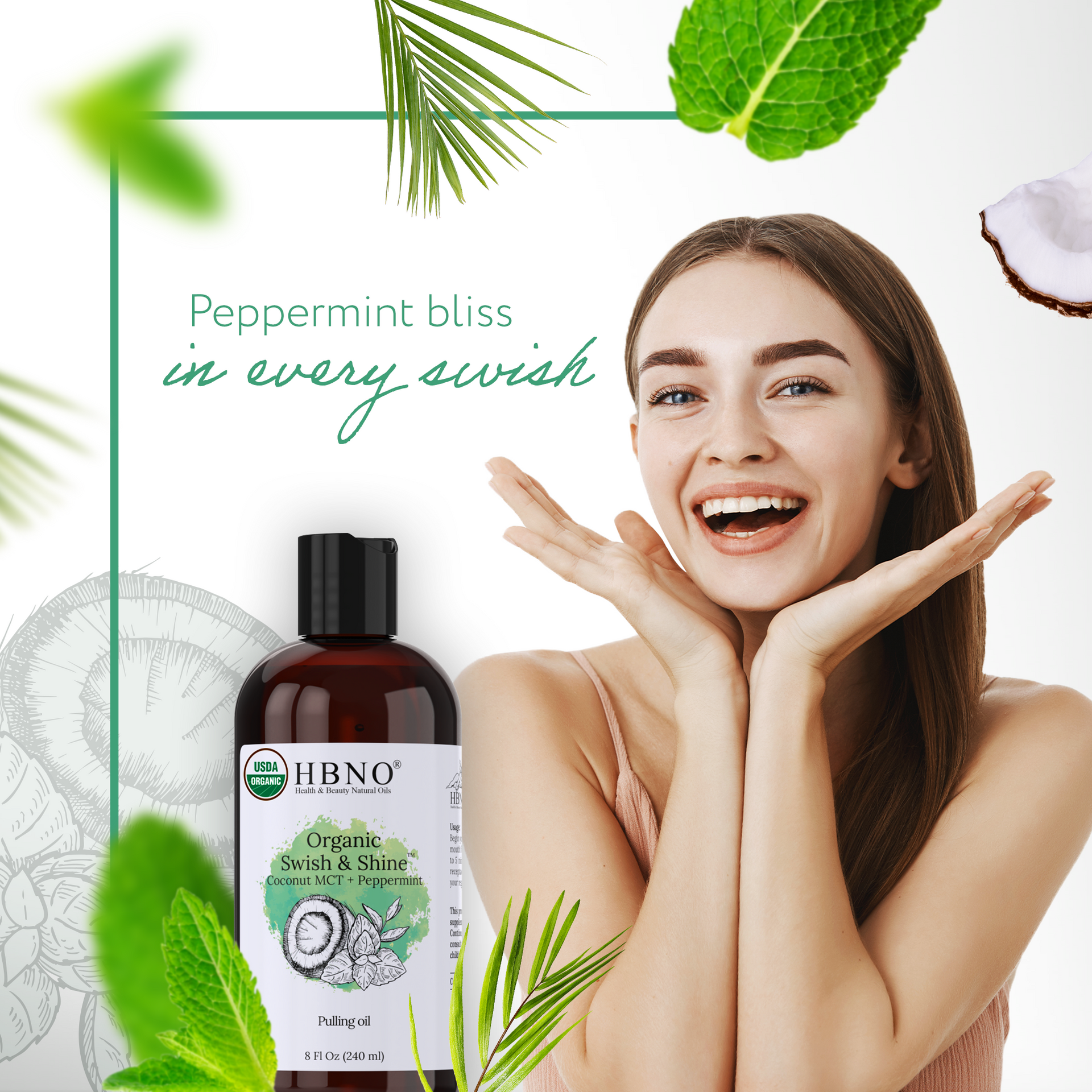 Organic Swish & Shine Coconut MCT + Peppermint