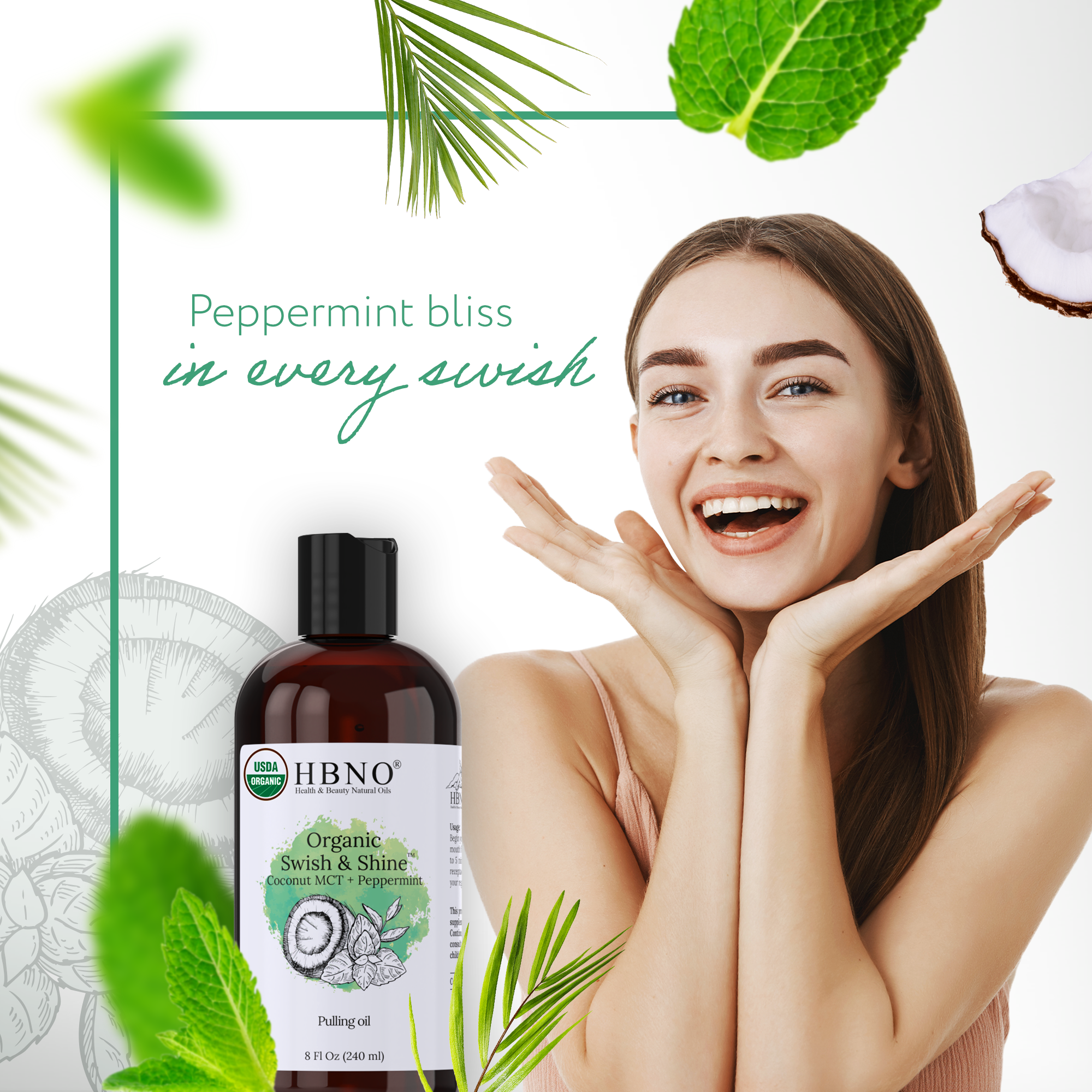 Organic Swish & Shine Coconut MCT + Peppermint
