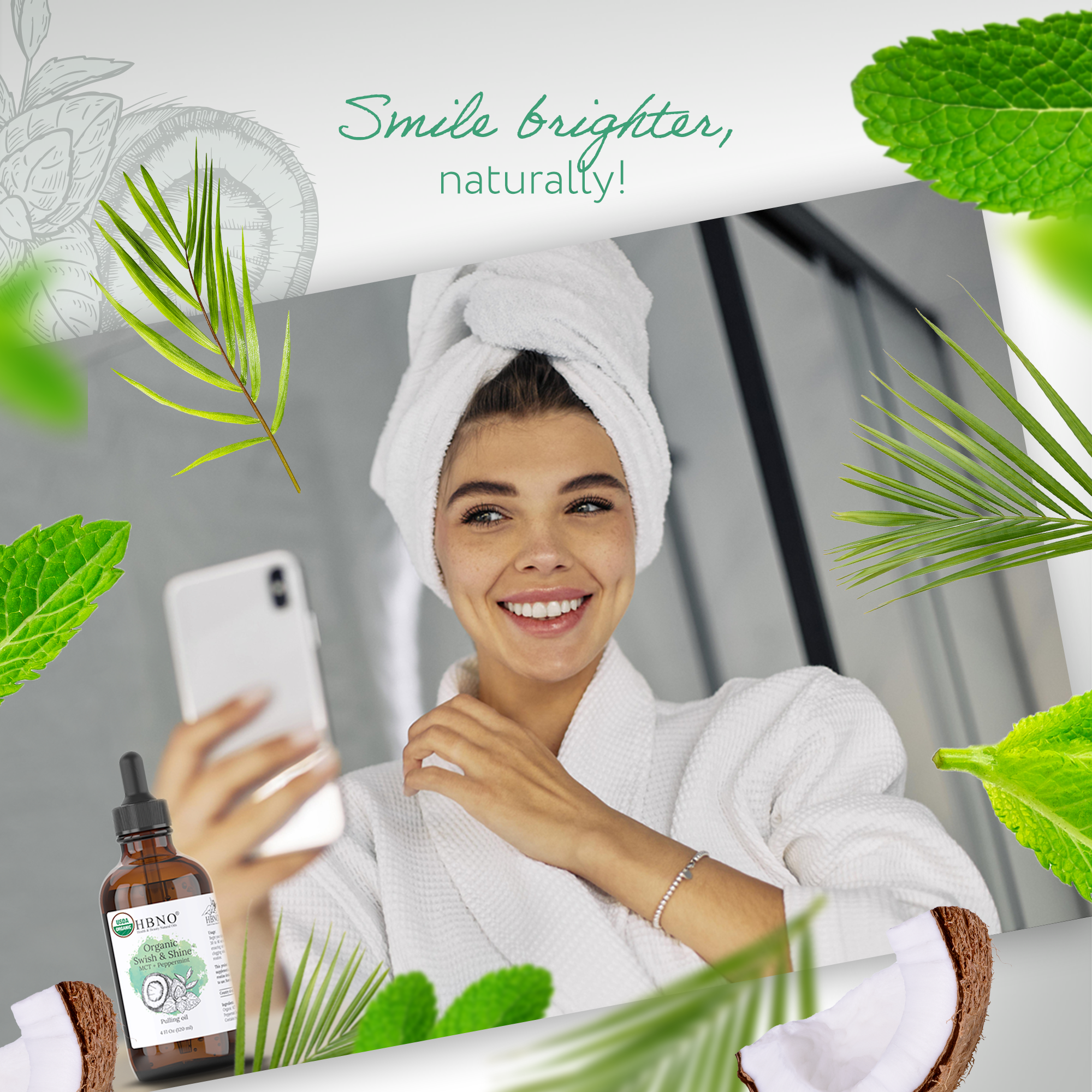 Organic Swish & Shine Coconut MCT + Peppermint