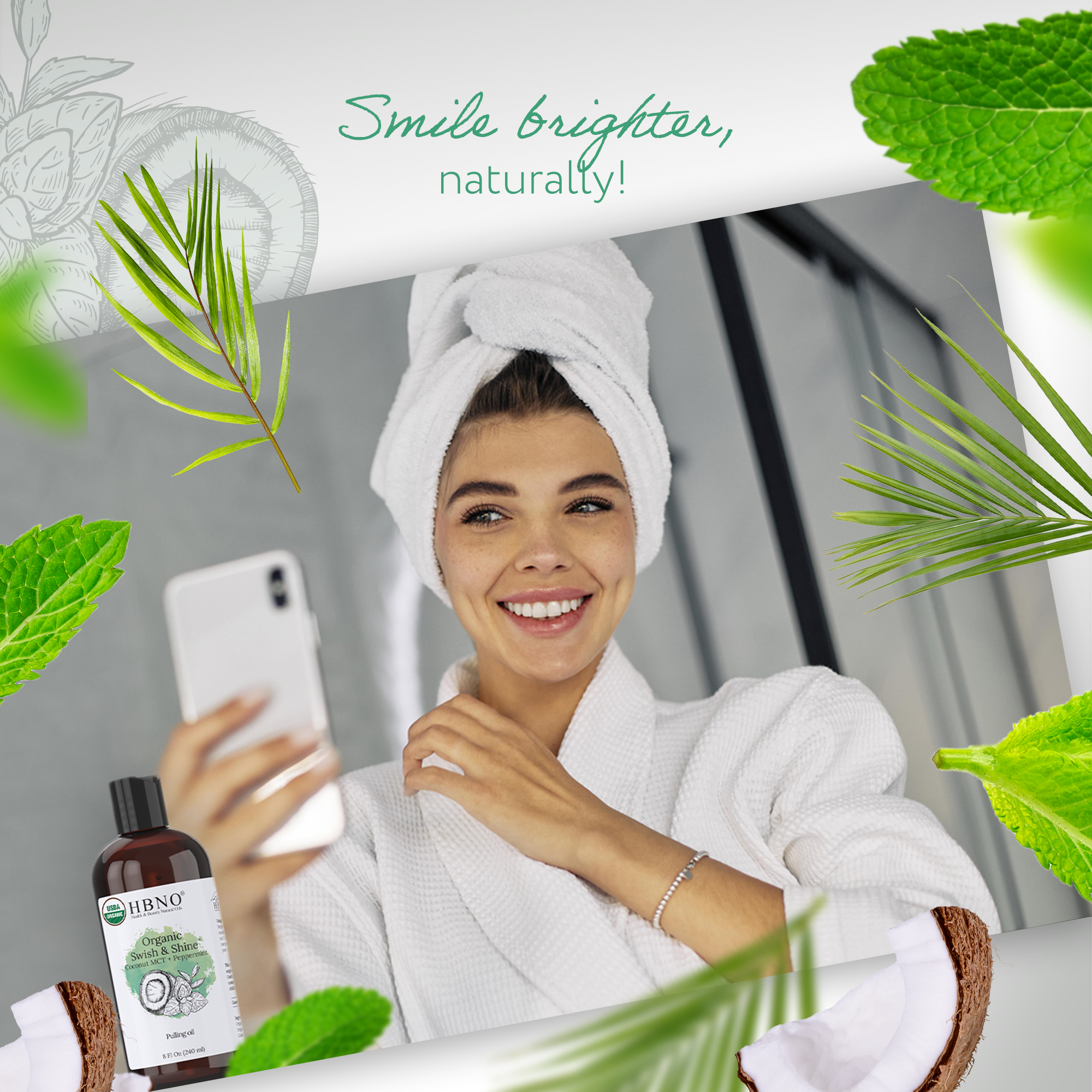 Organic Swish & Shine Coconut MCT + Peppermint