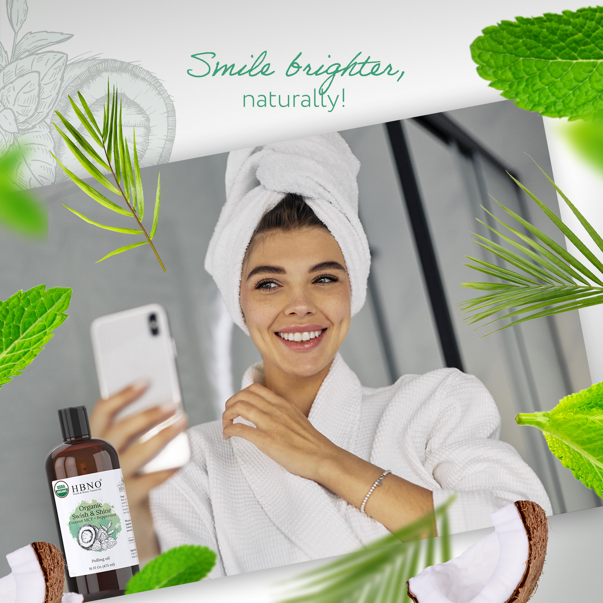 Organic Swish & Shine Coconut MCT + Peppermint