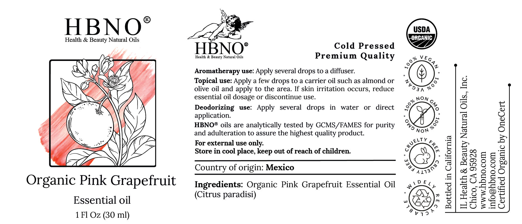 Grapefruit Pink Essential Oil Organic